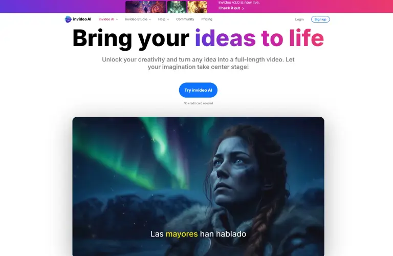 Invideo AI Home image