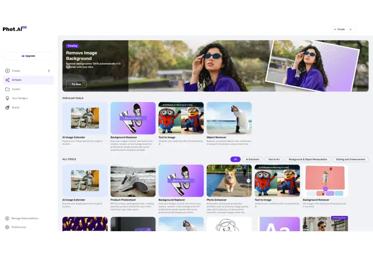 Photo ai dashboard image